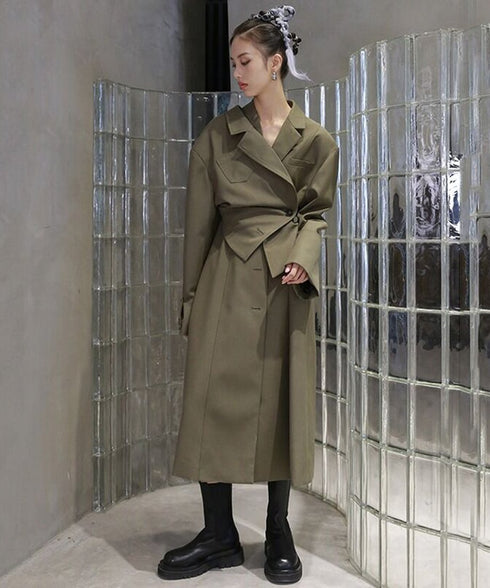Asymmetric Belted Coat